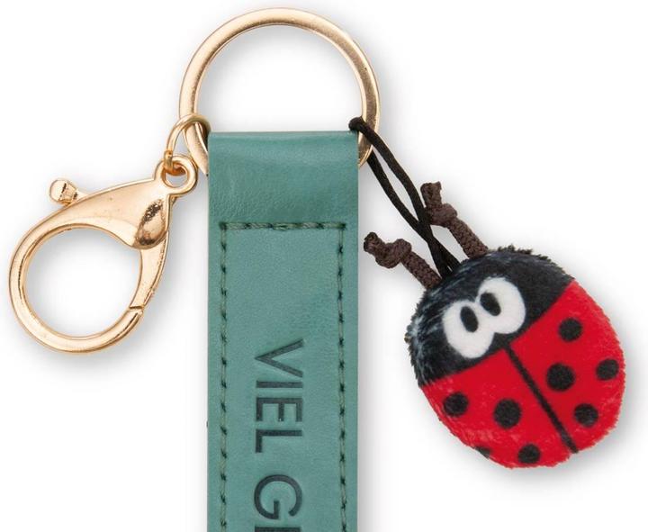 Actual product image Magni NICI Schlüsselanhänger Viel Glück! Kunstlederband mit Marienkäfer grün 10cm