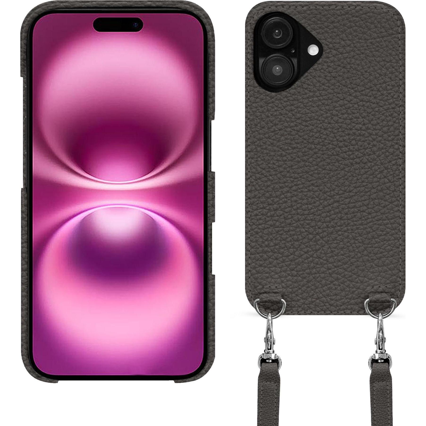 Noreve Schutzhülle mit Schulterriemen Apple iPhone 16 Plus (Apple iPhone 16 Plus), Smartphone Hülle, Grau