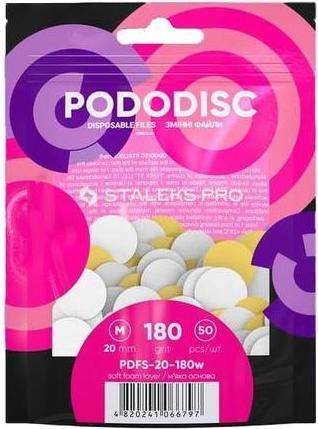 Produktbild Staleks Replacement sandpaper with foam for pedicure disc Pro M coarseness 180 (White Disposable (50 x)