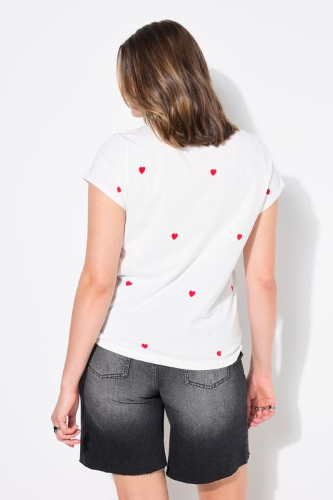 Actual product image Studio Untold Heart Print Cap Sleeve Tee (60)