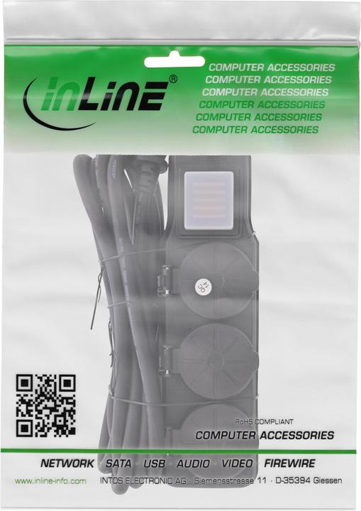 Actual product image InLine Outdoor socket strip (3 x, CEE 7/3, 10 m)