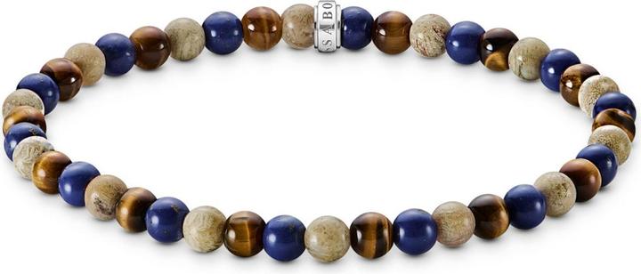 Immagine prodotto Thomas Sabo Bead Armband in Braun und Blautönen (17 cm, Argento 925)