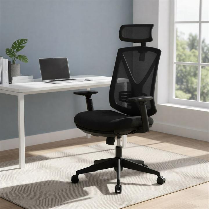 Produktbild Songmics Bürostuhl, OBN61BKV1 Stoff schwarz (47 - 57 cm)