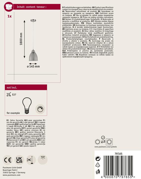 Immagine prodotto Paulmann Luci Hilla (E27)