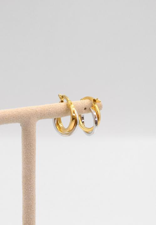 Image du produit Muau Créoles (750, Or blanc, Or jaune 18 K)