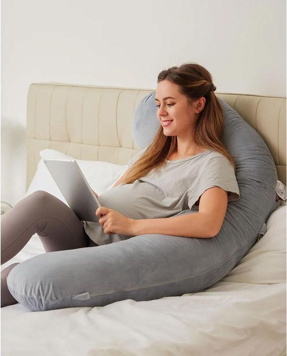Immagine prodotto Momcozy Cuscino di gravidanza a forma di F in velluto GRA (148 cm)