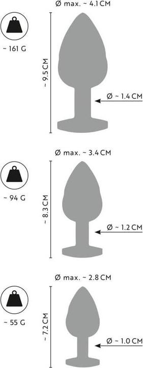 Actual product image Anos Metal butt plug set