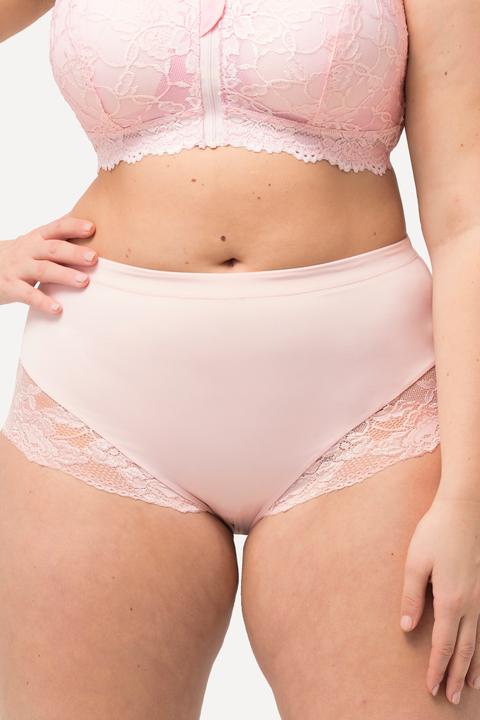Actual product image Ulla Popken Lace Detail Stretch Microfiber High Rise Panty (58)