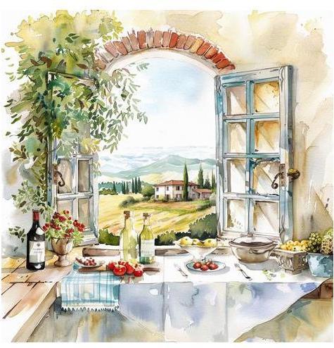 Ti-flair Servietten Cucina con Vista 33x33cm 20 Stück (20 x, 33 x 33 cm)