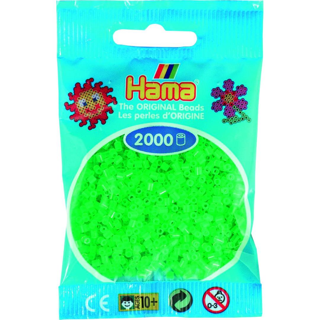 Hama mini perler 2000stk neon grøn