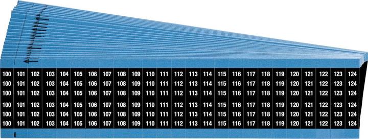 Actual product image Brady Cable markings, consecutive numbers on coloured background