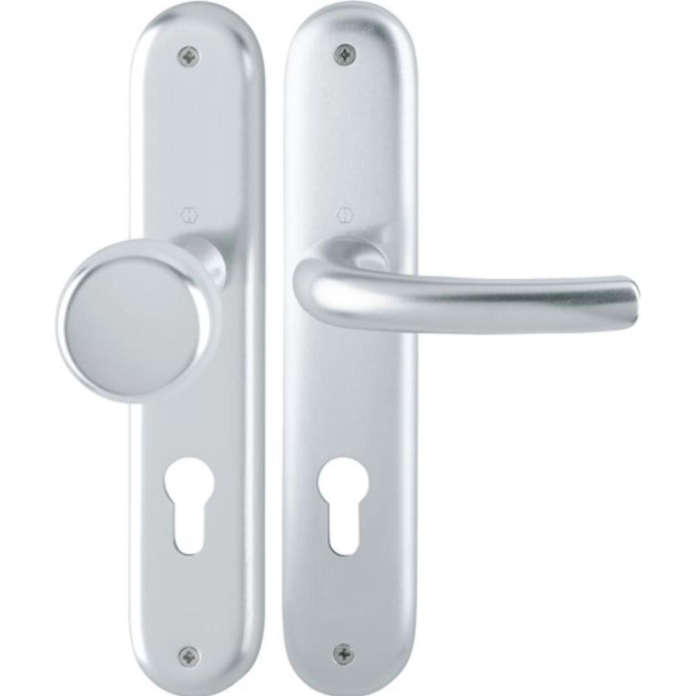 Thumbnail - Hoppe, Türgriff + Fenstergriff, Langschildgarnitur Tôkyô 53/273P/1710 Aluminium F1 PZ 72 mm DIN links / rechts (Türgarni...