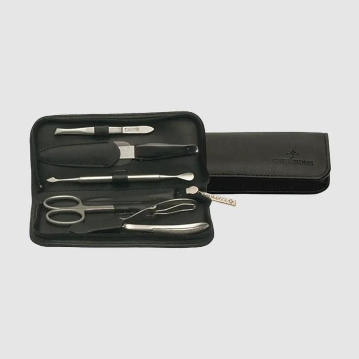 Windrose Nappa Manicure-Set 14 cm Leder