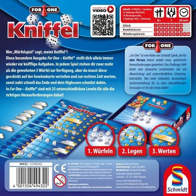Actual product image Schmidt Spiele For One Kniffel (d) (German)