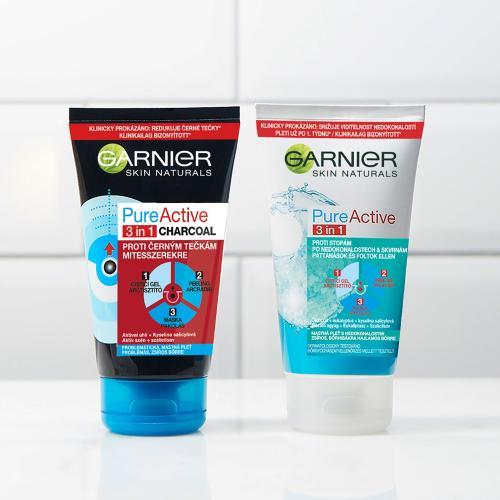 Produktbild Garnier Pure Cleaning Gel Scrub And Mask Against Imperfections 3In1 (Reinigungstücher Gesicht, 150 ml)