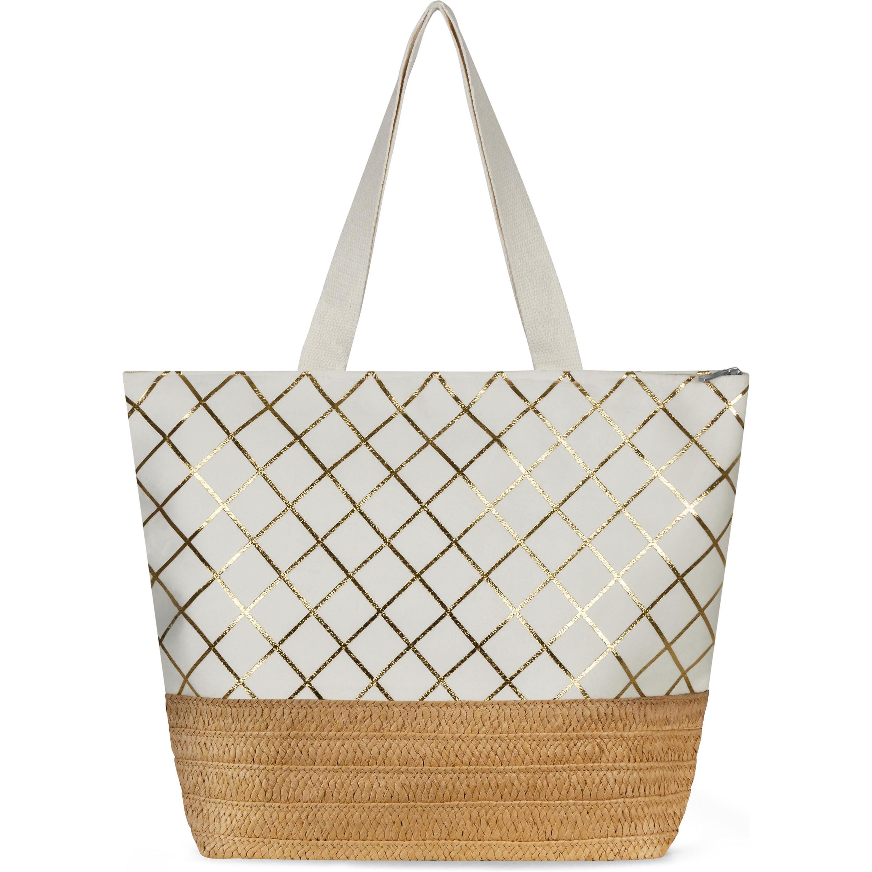 Normani, Handtasche, Grosse Strandtasche Kuredu, Weiss