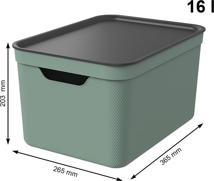 Actual product image Rotho Set of 3 decorative boxes with lid DIN A4 JIVE (36.5 x 26.5 x 20 cm, 48 l)
