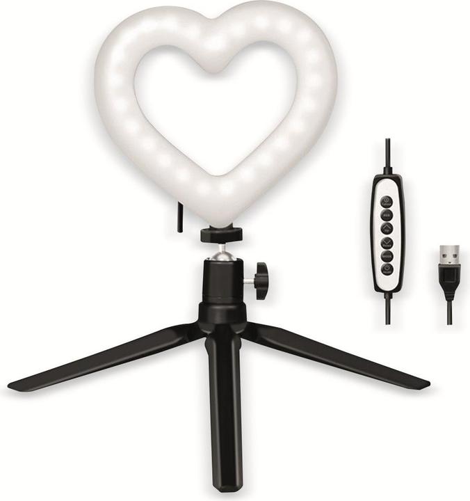 Actual product image LogiLink Heart-shaped LED stand with lighting control 15 RGB colour modes, 17 dynamic lighting effects