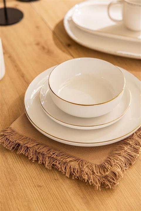 Immagine prodotto Domoletti Piatto Con Bordo Dorato Bianco 26cm