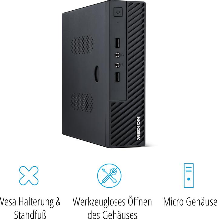 Produktbild Medion AKOYA S23005-i7-512F8 i7-1165G7 mini PC Intel® Core™ i7 DDR4-SDRAM SSD Windows 11 Home Black (Intel Core i7-1165G7, 8 GB, 512 GB, Intel Iris Graphics)