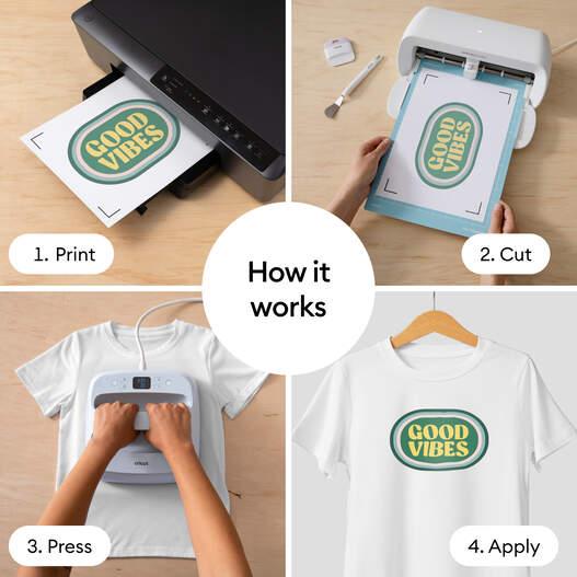 Produktbild Cricut Aufbügelfolie Joy Xtra bedruckbar A4, 5 Bögen, Weiss