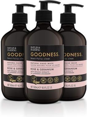 Actual product image Baylis & Harding Goodness Rose and Geranium 500ml Hand Wash (Liquid soap, 500 ml)