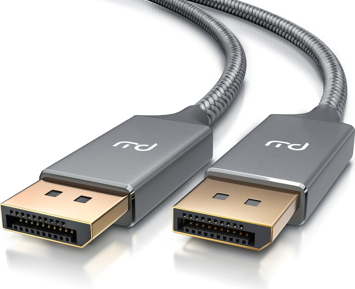 Actual product image Primewire DisplayPort Cable, DP 1.4 with Nylon Jacket 8K 7680 x 4320 @ 60Hz / 4k 3840 x 2160 120Hz with DSC (1 m, DisplayPort)