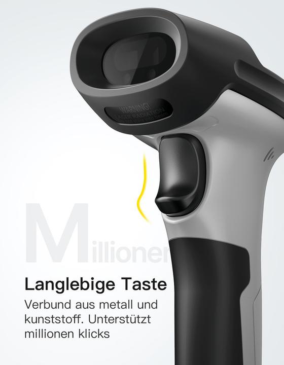 Produktbild Inateck Barcodescanner 72 gray (BCST-72 gray) (1D-Barcodes, 2D-Barcodes, QR-Code)