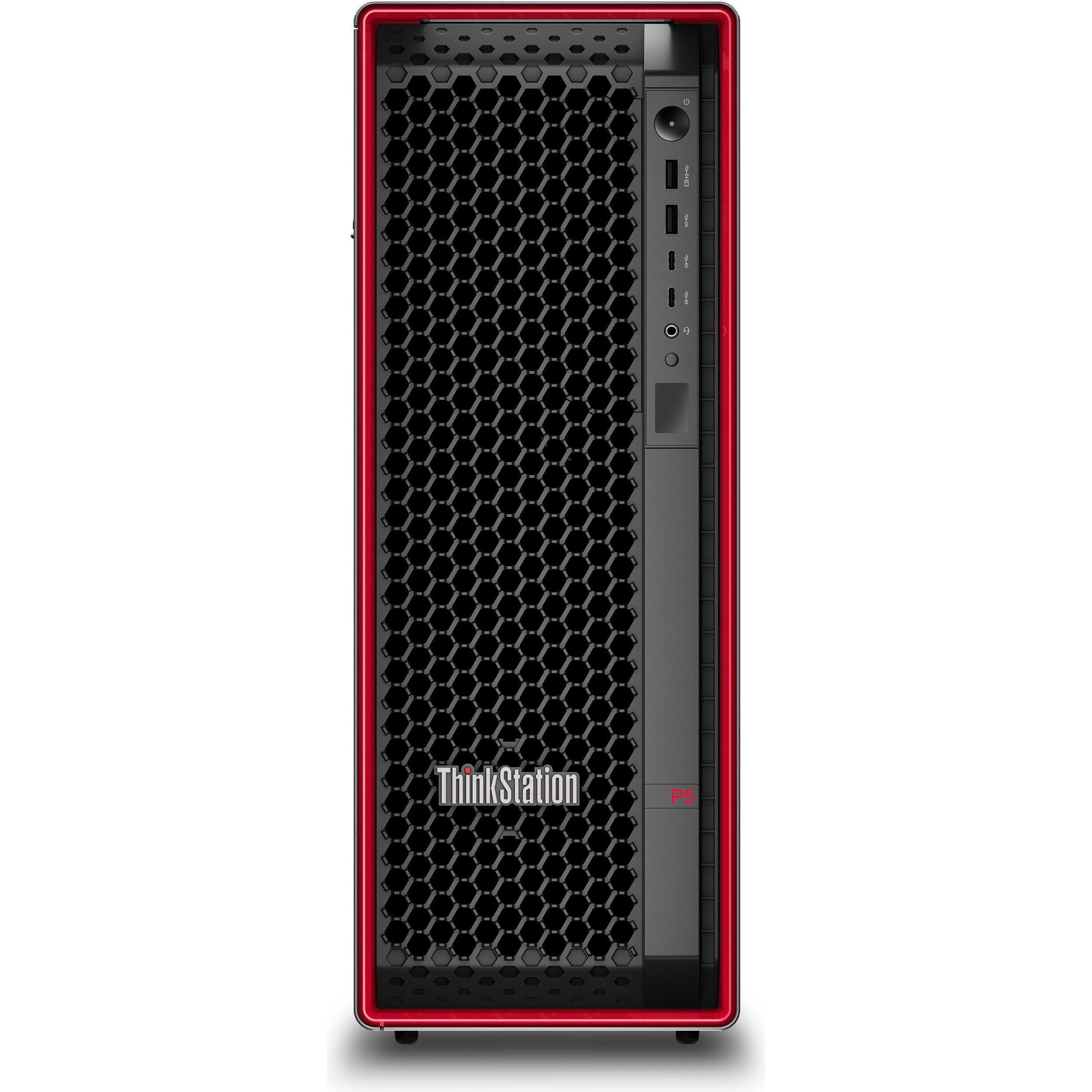 Lenovo ThinkStation P5 (Intel Xeon w5-2545, 128 GB, 1000 GB, RTX A4500), PC, Schwarz, Rot