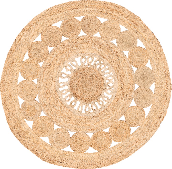 Pergamon Tappeto di juta fatto a mano Pia Round (120 x 120 cm)