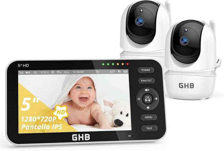 Produktbild GHB Babyphone mit 2 Kameras und 5 Zoll Display (Babyphone mit Kamera)