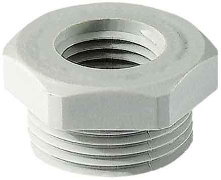Actual product image Jacob Reducer with hexagonal external thread M25 internal thread M20Polyamide light grey RAL 7035
