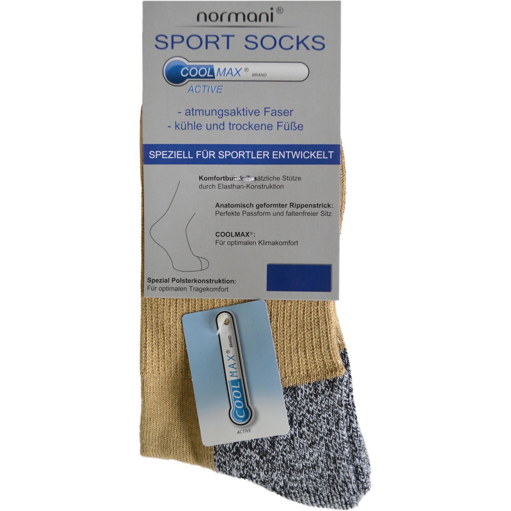Thumbnail - Normani, Herren, Socken, 2 Paar Coolmax Trekking-Funktionssocken, Beige, (2er Pack, 35 - 38)