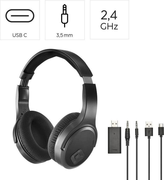 Immagine prodotto Hama Cuffie TV (Nessuna cancellazione del rumore, 16 h, Senza fili)