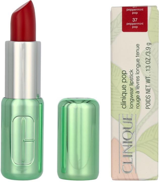Actual product image Clinique Pop Longwear Lipstick Peppermint Pop - Satin 3.9g (37 Peppermint Pop)