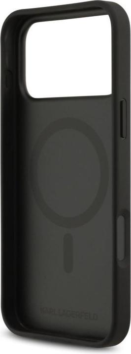 Produktbild Karl Lagerfeld - Hardcase Grained Pattern Logo (KLHMP17XPGGRMPK) - iPhone 17 Pro Max - Black (Apple iPhone 17 Pro Max)