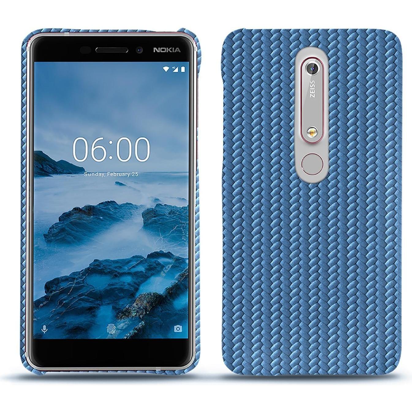 Noreve Lederschutzhülle (Nokia 6 (2018)), Smartphone Hülle, Blau
