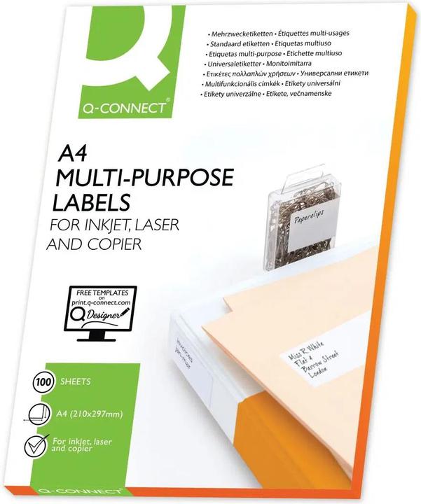 Actual product image Q-Connect Label Universal 38,1x21,2 mm white