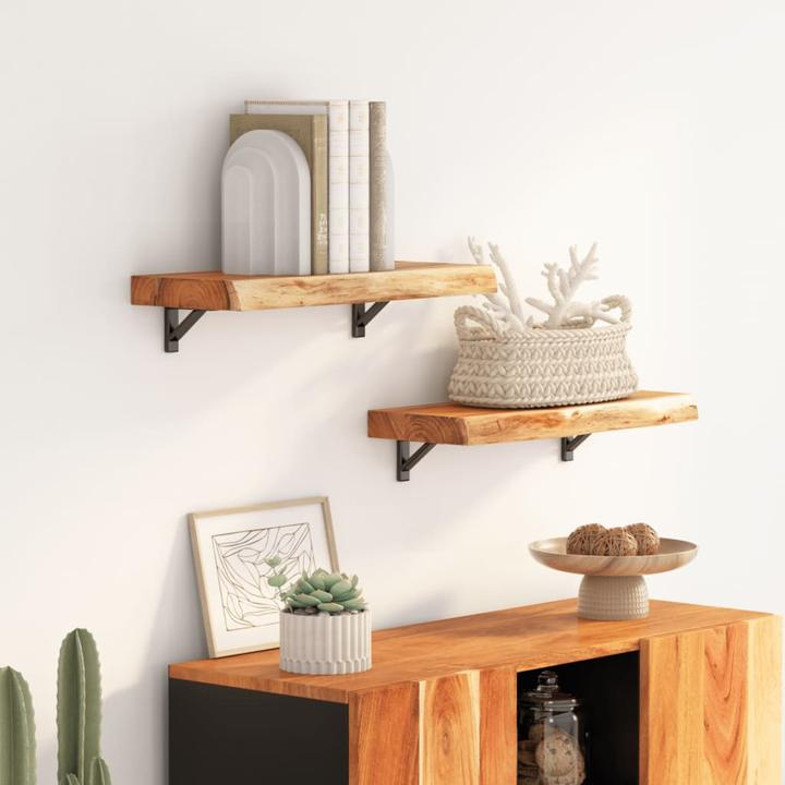 Image du produit VidaXL Étagère murale Rectangulaire Bord d'arbre Étagère suspendue Bureau Étagère en bois massif Acacia
