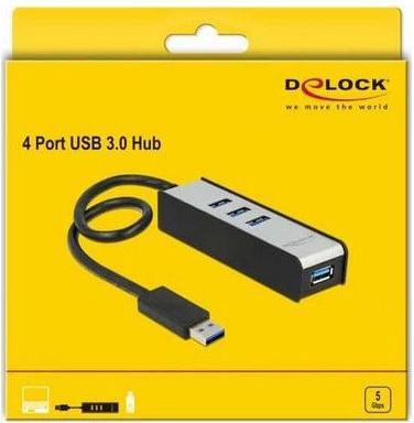 Productafbeelding Delock USB 3.0 Hub (USB-A, 4 Havens)