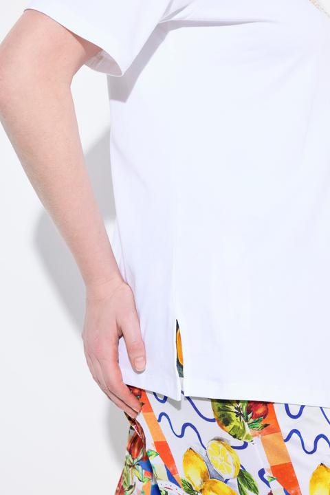Immagine prodotto Ulla Popken T-shirt in cotone Pima con limone, scollo a barca e mezze maniche (54)