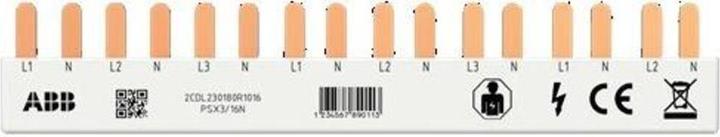 Image du produit ABB Rail de phase FlexLine 3P+N PSX3/16N 16pins 8 TE 10qmm 2CDL230180R1016