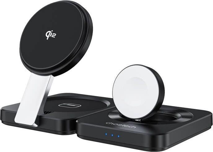Actual product image Choetech Foldable 3-in-1 magnetic charger Qi2 (15 W)