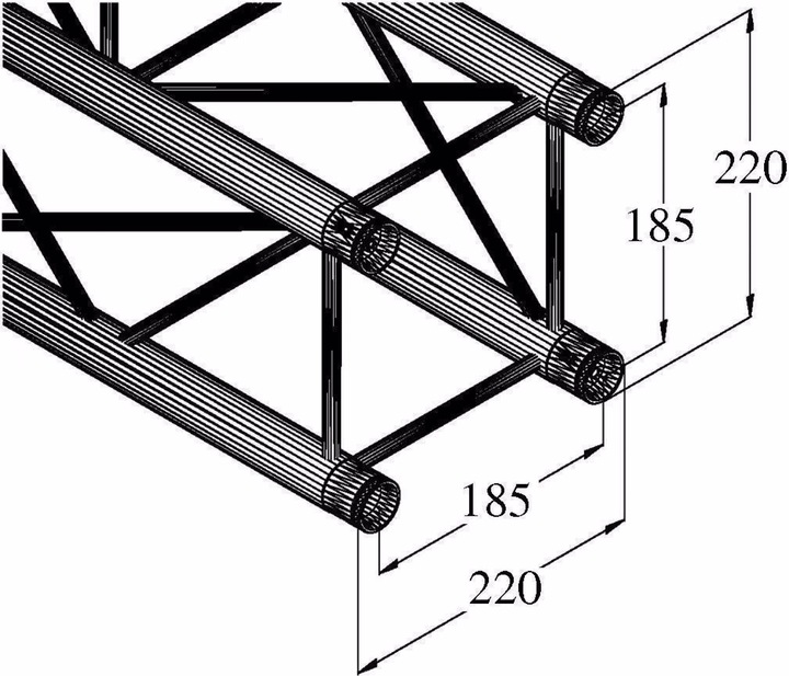 Produktbild Alutruss DECOLOCK DQ4-4000 4-Punkt Traverse 400 cm