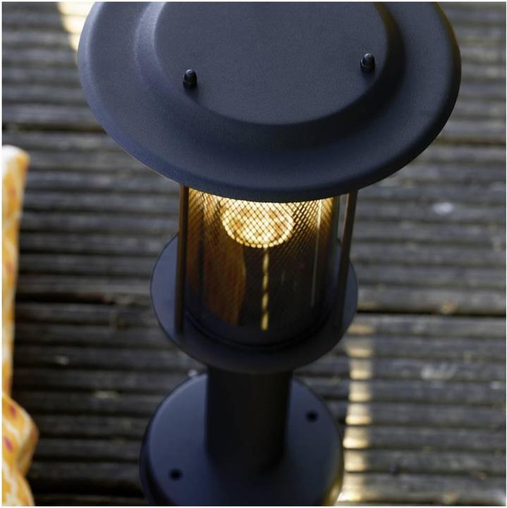 Actual product image Brilliant Detroit outdoor base luminaire 40cm black matt metal/plastic 1x A6 (E27, IP44)
