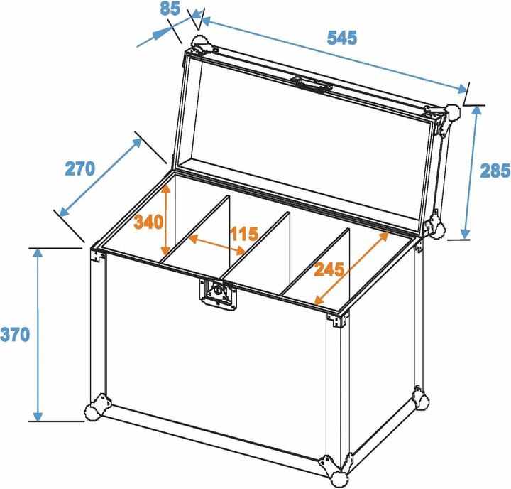 Image du produit Roadinger EC-SL4M Mallette pour équipement (L x l x H) 285 x 525 x 445 mm (Accessoire)