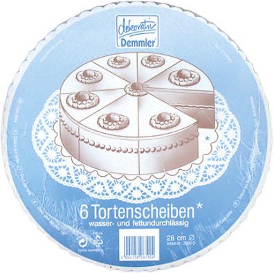 Produktbild Demmler Tortenscheiben 28cm 280615062 weiss 6 Stück (6 x)