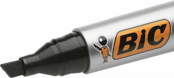 Actual product image Bic Marking 2300, Black, Chisel tip, Black, Grey, 3.1 mm, 5.3 mm, Chipboard, Glass, Metal, Paper, Pl (Black, 5.30 mm, 12 x)