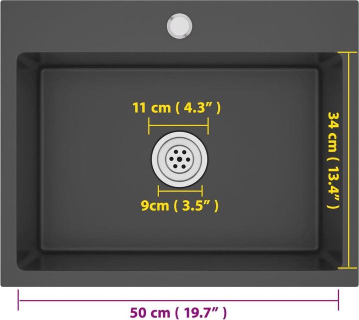 Actual product image vidaXL Küchenspüle (Fitted sink, 44 cm, 55 cm)