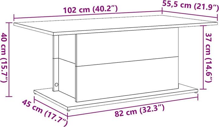 Image du produit vidaXL Couchtisch (55.50 x 102 x 40 cm)